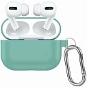 Фото Чехол силиконовый для AirPods Pro 3 мятный с карабином