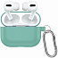 Чехол силиконовый для AirPods Pro 3 мятный с карабином - фото 2