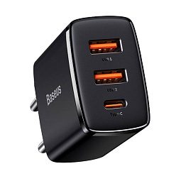 Сетевое зарядное устройство Baseus Compact Quick Charger, мощность Qi: 30 Вт, 20 Вт, EU, черный (CCXJ-E01) - фото 2