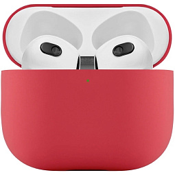 Чехол для AirPods 3 силиконовый темно-красный - фото 1